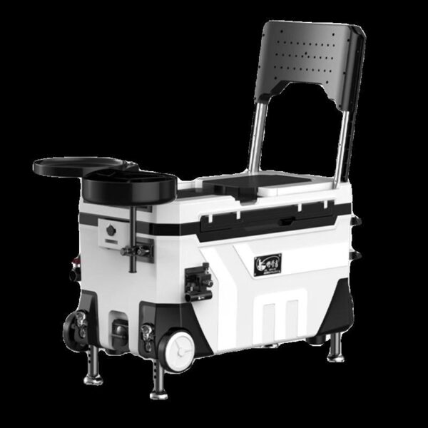 낚시 의자 겸 낚시 상자 2 in 1 낚시 상자 2023년 신제품 바퀴 달린 다기능 낚시 상자 세트. 휴대 및 앉기 가능