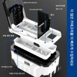 낚시 의자 겸 낚시 상자 2 in 1 낚시 상자 2023년 신제품 바퀴 달린 다기능 낚시 상자 세트. 휴대 및 앉기 가능 - 이미지 4
