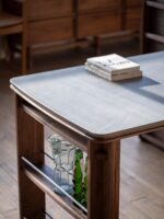 [얀스타일 룸] 꽃 클러스터 아일랜드 테이블과 회전식 식탁이 통합된 견고한 원목 앤틱 스타일 소형 아파트 홈을 맞춤 제작할 수 있습니다 - 이미지 2