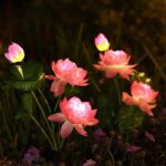 태양광 연꽃 야외 장식 정원 안뜰 잔디 램프 발코니 테라스 빌라 조경 분위기 플러그인 램프 - 이미지 4