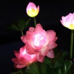 태양광 연꽃 야외 장식 정원 안뜰 잔디 램프 발코니 테라스 빌라 조경 분위기 플러그인 램프 - 이미지 5