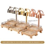 상업용 호텔 뷔페 튀김 음식 진열대 나무 쟁반 스테인리스 스틸 과일 빵 바구니 오픈 디스플레이 칼 붙이 쟁반