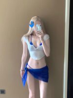 AYSTUDIO2025 새로운 클라인 블루 비키니 여름 슈퍼 섹시 퓨어 핫걸 홀터넥 홀리데이 수영복 여성 - 이미지 2