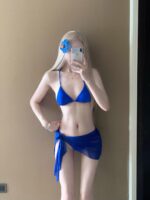 AYSTUDIO2025 새로운 클라인 블루 비키니 여름 슈퍼 섹시 퓨어 핫걸 홀터넥 홀리데이 수영복 여성 - 이미지 4