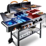 숯과 가스 겸용 안뜰 야외 바베큐 그릴 홈 빌라 가스 바베큐 그릴 숯 대형 미국식 바베큐 스토브 - 이미지 4