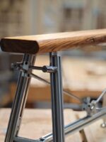 알루미늄 프로파일 광축 크리에이티브 디자인 오션보드 롱벤치 블랙 홈 다이닝 테이블 벤치 월넛 컬러 통나무 스툴 - 이미지 2