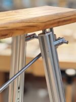 알루미늄 프로파일 광축 크리에이티브 디자인 오션보드 롱벤치 블랙 홈 다이닝 테이블 벤치 월넛 컬러 통나무 스툴 - 이미지 3