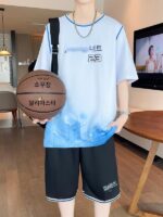 12~15세 남아용 반팔 티셔츠와 반바지 여름용 십대 학생용 아이스실크 대형 아동용 스포츠 농구복