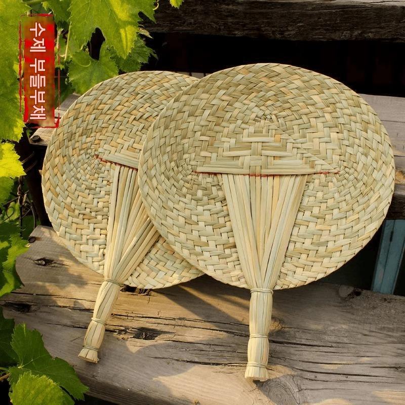 main_920021270988_0-1 여름철 아기 노인을 위한 순수 손으로 짠 갈대잎 부채, 모기 퇴치 및 시원함 제공, 중국식 수제 갈대잎 부채 - 이미지 1