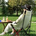 코튼 리클라이닝 기능이 있는 야외 조절식 하이백 문 의자 휴대용 초경량 스톨 접이식 의자 낚시 접이식 의자 - 이미지 2