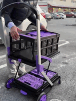 사무실 창고 물품 이동을 위한 대용량 및 하중 지지 기능이 있는 접이식 소형 트레일러 휴대용 보관 트롤리 이중층 트롤리 - 이미지 2