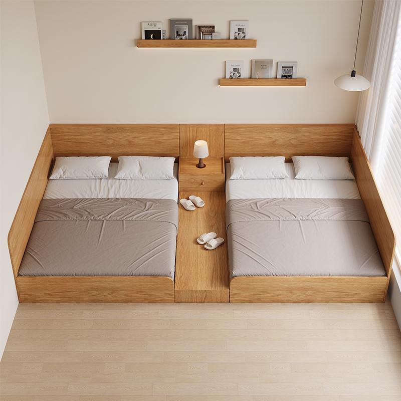 main_922727398991_0-1 원목 어린이 침대 2인 가족 침대 부모-자녀 침대 다다미 4인 가족 접합 낮은 침대 확장 플랫폼 사용자 정의 - 이미지 1