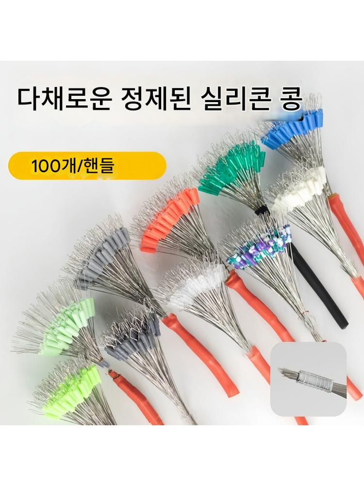 main_929379842313_0-1 실리콘 소프트 스페이스 빈 낚싯줄 액세서리 낚시용품 실리콘 소재 100개 잠금 위치 빈 - 이미지 1