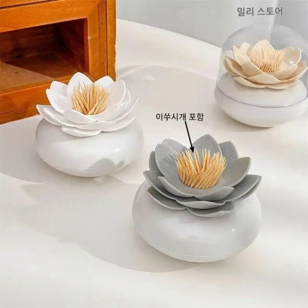 뚜껑이 있는 심플한 플라스틱 이쑤시개 상자, 데스크탑 크리에이티브