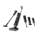 Dreame H14 듀얼 바닥 스크러버는 180도 각도로 평평하게 놓이며, 습식 및 건식 겸용 흡입 및 걸레질 기능이 통합된 드림 진공 청소기입니다. - 이미지 5