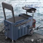 낚시 의자와 낚시 상자가 통합된 2024년형 신형 휠 달린 초경량 물고기 양동이 낚시 장비 다기능 낚시 상자 낚시 상자