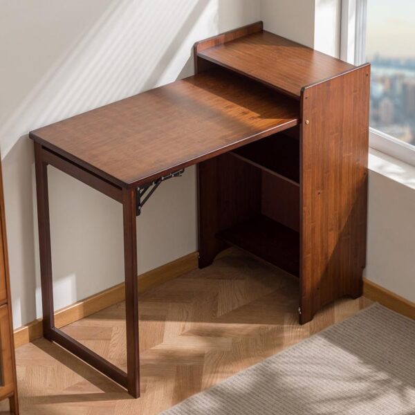 접이식 책상과 책장이 통합된 가정용 소형 아파트 다기능 컴퓨터 테이블 작업대 간단한 테이블 매트