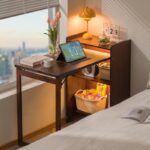 접이식 책상과 책장이 통합된 가정용 소형 아파트 다기능 컴퓨터 테이블 작업대 간단한 테이블 매트 - 이미지 5