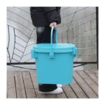 2-in-1 낚시상자 의자 소형 및 중형 낚시상자 물고기 보관 상자 타원형 낚시통 하드쉘 앉을 수 있음 - 이미지 5