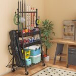 낚싯대 보관대 바닥 이동형 카트 보관 낚시 상자 낚시 의자 낚시 우산 다기능 디스플레이 랙 낚시 장비 - 이미지 4