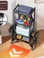 낚싯대 거치대 홈 이동형 카트 낚시용품 보관대 도구함 낚시상자 낚시의자 낚싯대 진열대 - 이미지 4