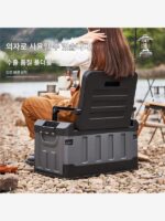 야외 캠핑용 접이식 수납함을 들고 다니면서 성인이 앉을 수 있는 두꺼운 자동차 트렁크 수납함 접이식 좌석 낚시 - 이미지 4