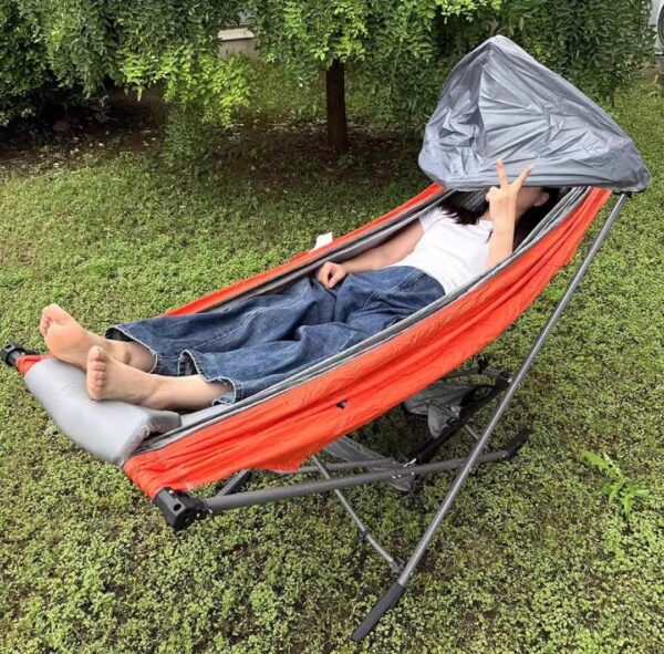 Mockone 휴대용 야외 다기능 접이식 해먹 캠핑 접이식 침대 휴대용 해먹 (햇빛 가리개 포함)