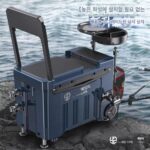 낚시 의자와 낚시 상자가 통합된 2024년형 신형 휠 달린 초경량 물고기 양동이 낚시 장비 다기능 낚시 상자 낚시 상자