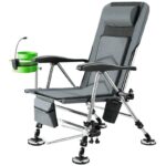 새로운 접이식 낚시 의자 2-in-1 낚시 상자 낚시 플랫폼 낚시 의자 긴 다리가 있는 통합형 뉴문 낚시 의자 - 이미지 5