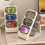 펜홀더 사선삽입 대용량 붓꽂이 어린이 남녀용 책상 문구 수채펜 마커 수납함 - 이미지 5