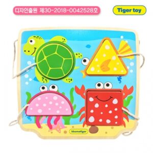 티거 원목 끈 퍼즐 - 바다동물