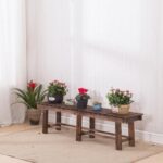 공원 의자 방부목 벤치 정원 야외 의자 발코니 의자 정원 벤치 단단한 나무 나무 긴 의자 - 이미지 3