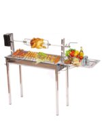 구운 양고기 다리 스토브 자동 회전 전기 구운 닭고기 랙 숯불 정원 꼬치 스테인리스 스틸 바베큐 랙 홈 야외 - 이미지 2