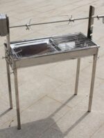 구운 양고기 다리 스토브 자동 회전 전기 구운 닭고기 랙 숯불 정원 꼬치 스테인리스 스틸 바베큐 랙 홈 야외 - 이미지 5