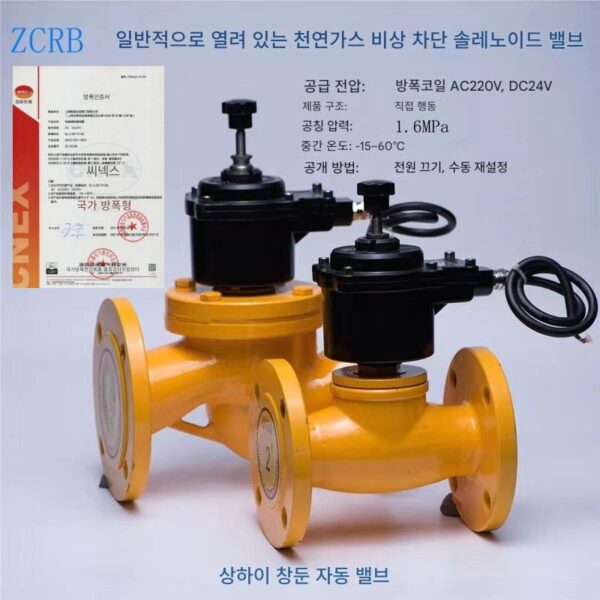ZCRB 산업용 가스 차단 밸브 스테인리스 스틸 솔레노이드 밸브