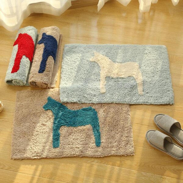 성타이 러주 오리지널 포니 플로어 매트 도어 매트 만화 어린이 방 침대 옆 코튼 카펫 욕실 흡수 발 매트