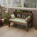 레트로 브라운 오래된 견고한 원목 벤치 발코니 레저 백 의자 거실 3인용 의자 더블 소파 소나무 의자