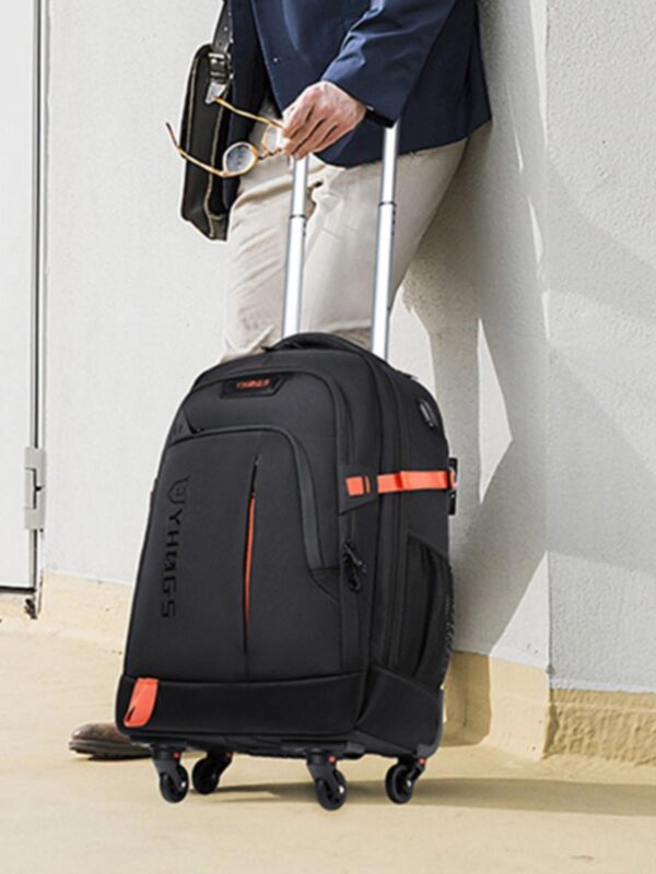 새로운 스타일 숄더 트롤리 백 대용량 핸드백 여행 가방 범용 휠 방수 수하물 가방 싱글 폴 학생 백팩