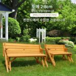 야외용 의자 정원 레저용 테이블 및 의자 공원 정사각형 등받이 벤치 스툴 견고한 목재 부식 방지 조합 발코니 야외 - 이미지 2