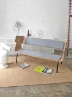 기렌 더블 소파 의자 예술적 스타일 북유럽 산업 스타일 심플한 소형 아파트 의류 매장 카페 긴 벤치 - 이미지 4