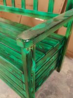 맞춤형 견고한 목재 가구 탄화 수납 벤치 발코니 거실 소파 의자 야외 안뜰 팔걸이 등받이 정원 - 이미지 4