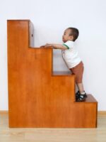 견고한 목재 가정용 이중 용도 서랍 수납장 상하단 이층 수납장 계단 나무 사다리 발코니 다락방 계단 - 이미지 3