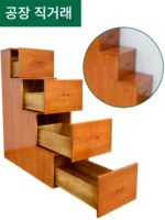 견고한 목재 가정용 이중 용도 서랍 수납장 상하단 이층 수납장 계단 나무 사다리 발코니 다락방 계단 - 이미지 4