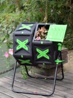 Yijie 자유 회전 호기성 퇴비통 브래킷 포함 야외 정원 퇴비통 발효통 수제 유기 비료