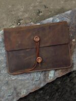 Apple Macbook 컴퓨터 가방 유럽 및 미국 복고풍 1층 소가죽 갈색 핸드메이드 정품 가죽 크레이지 호스 커버 포함 MACX05C-N에 적합