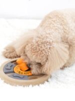 재고품~한국 파리독 반려견 퍼즐 재밌는 나무 새는 먹이통 먹이찾기 천천히 먹이는 장난감