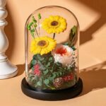 보존 장미 꽃 유리 커버 선물 상자 발렌타인 데이 크리스마스 선물 여자친구 생일 회사 선물 - 이미지 3