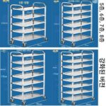 바퀴 달린 6단 5단 스테인리스 스틸 주방 선반 바닥형 가정용 카트 전자레인지 보관 스틸 선반 - 이미지 2