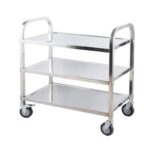 바퀴 달린 6단 5단 스테인리스 스틸 주방 선반 바닥형 가정용 카트 전자레인지 보관 스틸 선반 - 이미지 5