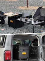 Jansen 야외 모바일 주방 차량 다기능 소형 주방 ​​상자 캠핑 피크닉 스토브 바베큐 접이식 테이블 휴대용 휠 - 이미지 2